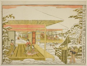 Akt IX (Kudanme), fra serien "Perspektive billeder af forrådshuset af loyale tilbageholdere (Uki-e kanadehon Chushingura)" af Kitao Masayoshi