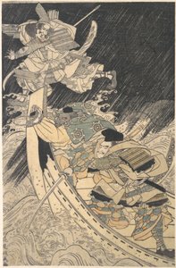 Minamoto Yoshitsune og hans beholder, munken Benkei..., slutningen af det 18. århundrede.