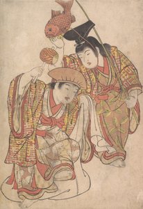 Boys Maquerading as Daikoku and Ebisu, ca. 1780. af Kitao Shigemasa