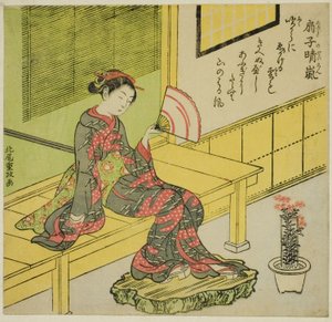 Fjerner brise fra en ventilator (Ogi no seiran) af Kitao Shigemasa