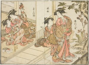 Courtesans of Maruebiya, fra bogen "Mirror of Beautiful Women of the Pleasure Quarters (Seiro bijin awase sugata kagami)," vol. 2 af Kitao Shigemasa