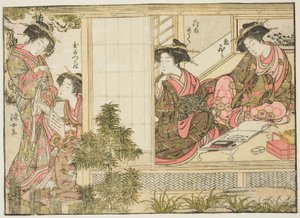 Courtesans of Oebuji, fra bogen "Mirror of Beautiful Women of the Pleasure Quarters (Seiro bijin awase sugata kagami)," vol. 2