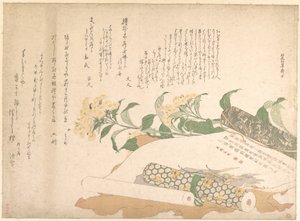 Tusindfryd og to makimono af Kitao Shigemasa