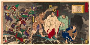 Kejser Godaigo flygter; fra serien "The Unofficial History of Japan (Nihon gaishi no uchi)"