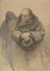 To russiske mænd, 1904. af Klavdi Vasilevich Lebedev