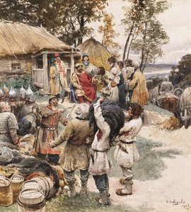 Poliudie Indsamling af hyldest. Igor fra Kiev hyldest fra Drevlyanerne, 1903