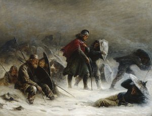 Kong Sverre i snestorm i Vossbjergene