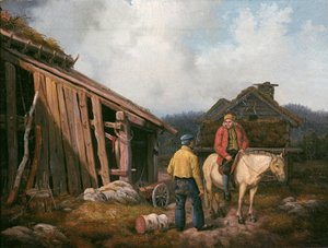 Man on Horse (olie på lærred)