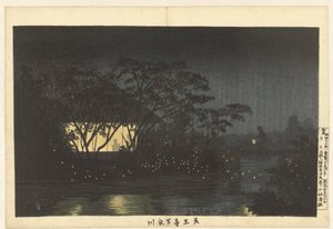 Dekomoro Rivier Bij Tenoji Ti onkels hjerte af Kobayashi Kiyochika