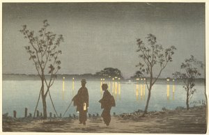 Nat på Sumida-floden af Kobayashi Kiyochika