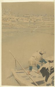 Twilight sne ved Matsuchiyama Nye ansigter på berømte steder i Tokyo (serietitel) Tokyo meisho shinkei no uchi (serietitel) af Kobayashi Kiyochika