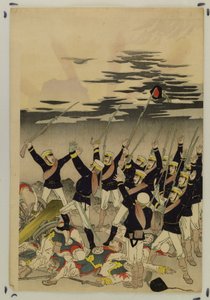 Solen står op over en japansk sejr (Pyongyangs fald) af Kobayashi Kiyochika