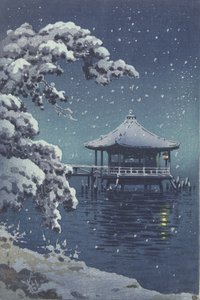 Flydende pavillon ved Katada i sneen af Koitsu Tsuchiya