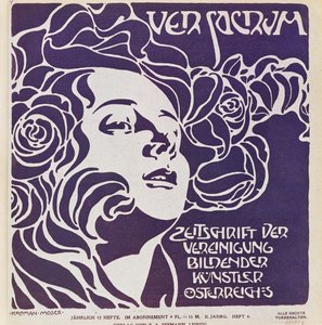 Forside til det 4. nummer i 1899 af Ver Sacrum, tidsskriftet for kunstnerne i Art Nouveau Sezession-bevægelsen ... af Koloman Moser