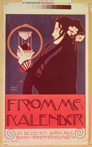 Design til Frommes-kalenderen, til den 14. udstilling af Wien-løsrivelsen, 1902 (farve litho)