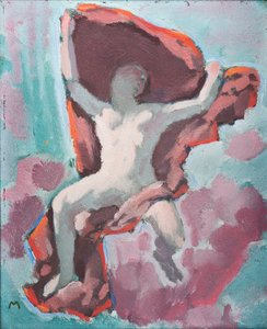 Figurenbild - Maleri af en figur ... (olie på lærred) af Koloman Moser