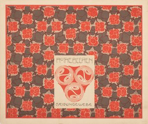 Røde bær silkestof, 1901. af Koloman Moser