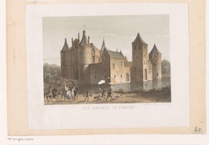 Udsigt over Egmond Slot Slottet i Egmond (titel på objekt) af Koninklijke Nederlandse Steendrukkerij van C.W. Mieling