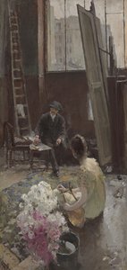 I Kunstnerens Atelier af Konstantin Alekseevich Korovin