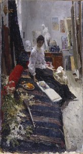 I Malerstudiet af Konstantin Alekseevich Korovin