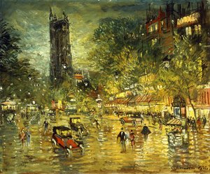 Parisisk Gadescene af Konstantin Alekseevich Korovin