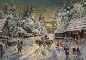 russisk vinter af Konstantin Alekseevich Korovin
