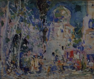 Scenografi til balletten The Scarlet Pimpernel af F. Hartman, 1911 af Konstantin Alekseevich Korovin