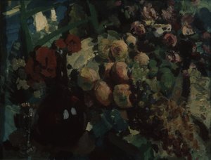 Stilleben. Vin og frugter, 1917 af Konstantin Alekseevich Korovin