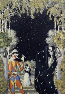 Harlekin og døden, 1907 af Konstantin Andreevic Somov