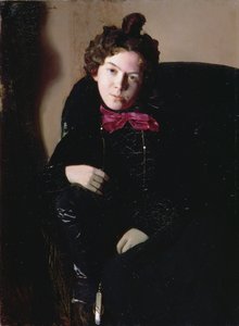 Portræt af Anna Petrovna Ostroumova-Lebedeva (1871-1955) 1901 (olie på lærred) af Konstantin Andreevic Somov
