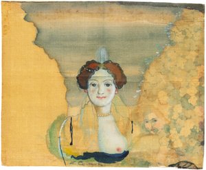 Ung dame med en have udenfor. af Konstantin Andreyevich Somov