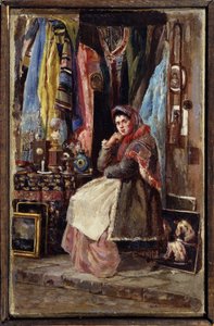Boutique de curiosites (Curiosity Shop). Peinture af Konstantin Yegorovich Makovsky (Constantin Makovski) (1839-1915), huile sur toile. Art russe 19e siecle. M.Tuganov Art Museum of the North Ossetian, Vladikavkaz (Vladicaucaze) (rusland). af Konstantin Egorovich Makovsky