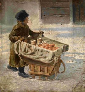 Dreng. Undersøgelse til fastelavnsfesten på Admiralitetspladsen i Skt. Petersborg, ca. 1869 af Konstantin Egorovich Makovsky