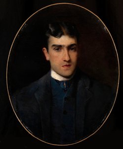 Portræt af Lucien Guitry (1860-1925) (Portræt af Lucien Guitry) - Maleri af Konstantin Yegorovich Makovsky (Constantin Makovski) (1839-1915) olie på lærred (64x51 cm) - Privat samling af Konstantin Egorovich Makovsky
