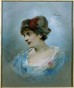 Portræt af ballerinaen Marie Petipa (1857-1930) (Portræt af balletdanseren Marie Petitpa). Maleri af Konstantin Yegorovich Makovsky (Constantin Makovsky) (1839-1915), olie på lærred, omkring 1900. Russisk kunst fra det 20. århundrede. Statens Teatermuseum  af Konstantin Egorovich Makovsky