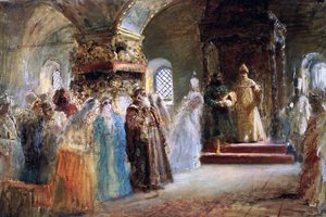 Tsar Alexei Michaylovich (1629-76) vælger en brud af Konstantin Egorovich Makovsky