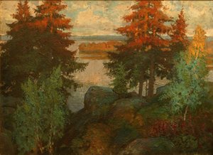 Efterårslandskab, 1920 af Konstantin Ivanovich Gorbatov