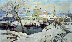 Lille landsby Torzhok, 1917. af Konstantin Ivanovich Gorbatov