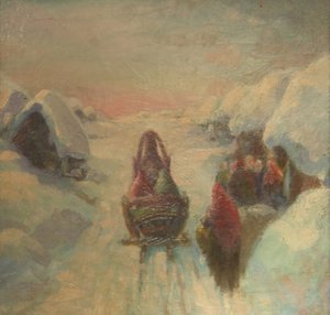 Vinter. Slædekørsel af Konstantin Konstantinovich Pervukhin