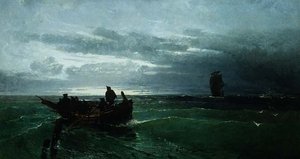 Figurer i en robåd offshore af Konstantinos Bolanchi