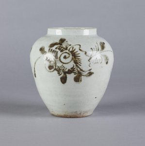 Krukke med blomsterdesign, Yi-dynastiet, 1392-1910 (keramik)