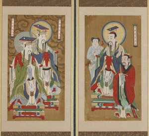 Processionsscene, Choson-dynastiet (farve på papir og silke)