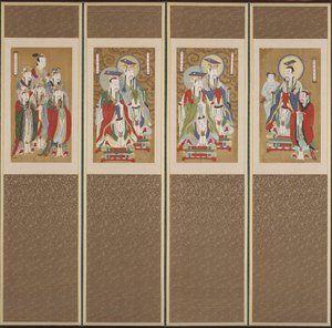 Processionsscene, Choson-dynastiet (farve på papir og silke)