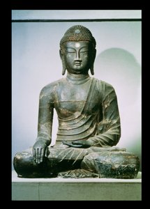 Siddende Shakyamuni Buddha fra Changing-in (jern) af Korean School
