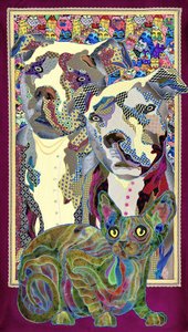 Farverig abstrakt dyre-collage