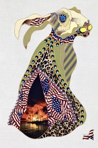 Patriotisk kanin-collage af Kostyantin Malginov
