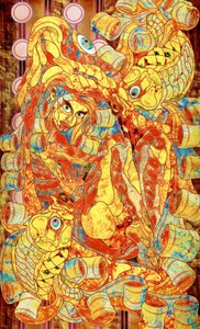 Farverig mosaikfigur