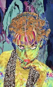 En livlig popkunst-kvinde