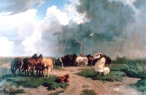 Heste i stormen, 1862