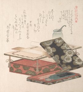 Bord og skrivesæt, 1800-tallet. af Kubo Shunman